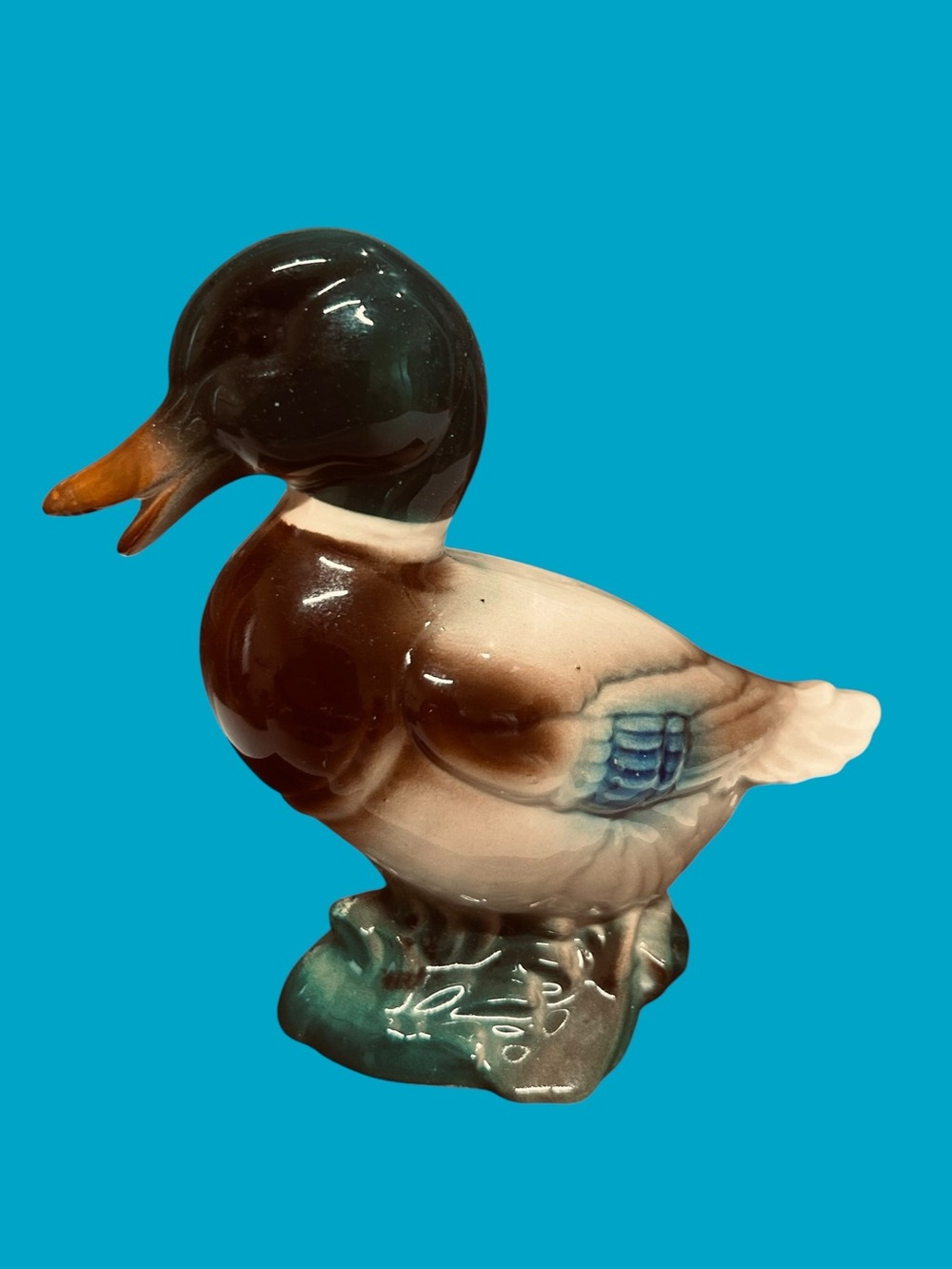 Vintage Mid-Century Ceramic Mallard Duck Figurine